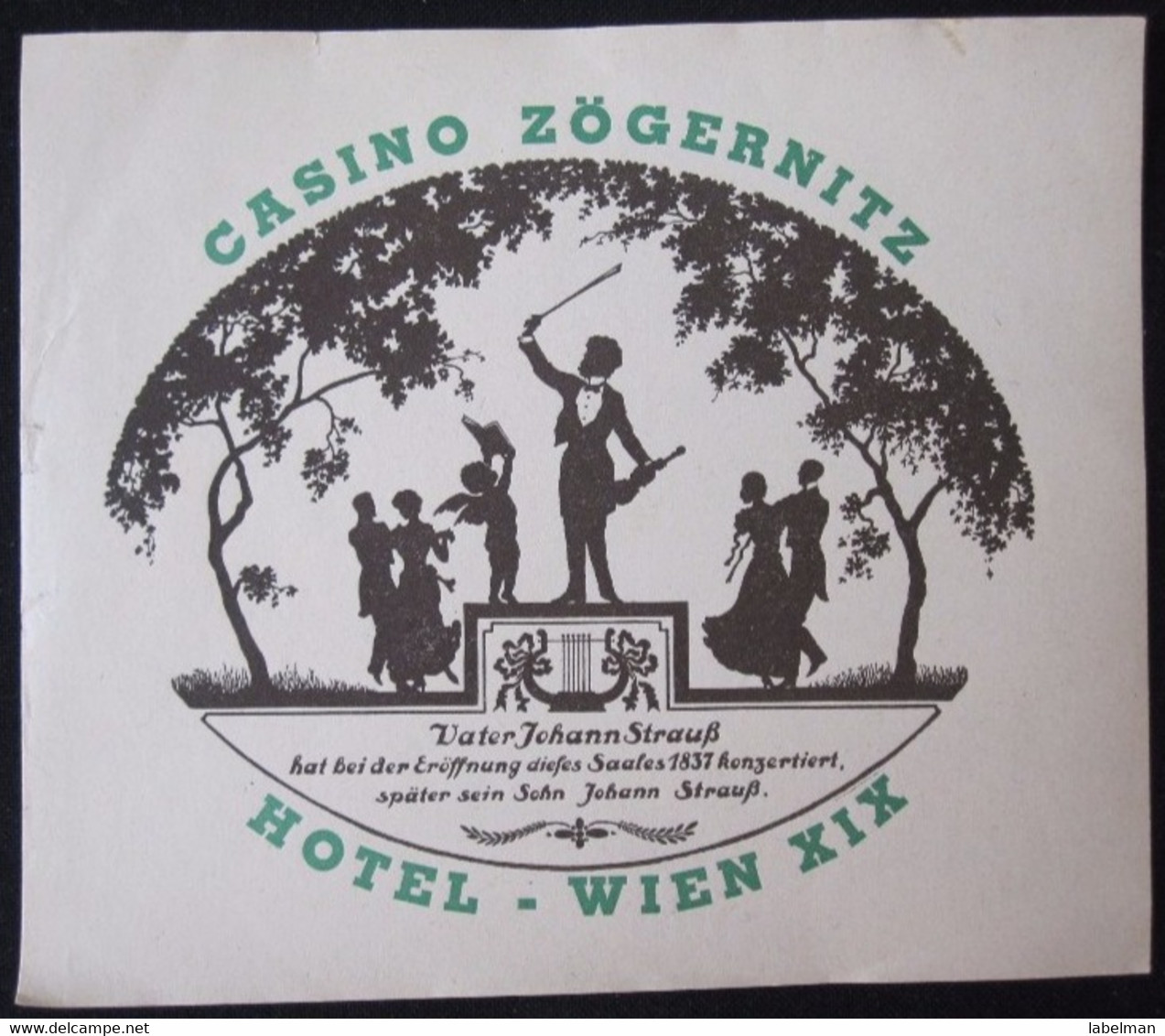 HOTEL GASTHOF SANATORIUM PENSION CASINO ZOGERNITZ WIEN VIENNA AUSTRIA STICKER DECAL LUGGAGE LABEL ETIQUETTE AUFKLEBER - Hotel Labels