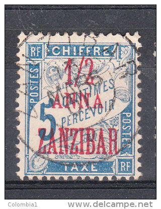 ZANZIBAR YT  TAXE  1 Oblitéré Surcharge Rouge 13 MARS 1901 - Used Stamps