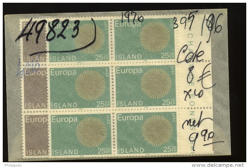 10 PairesEUROPA 1970    395/396 **    Cote 80 Euros - Unused Stamps
