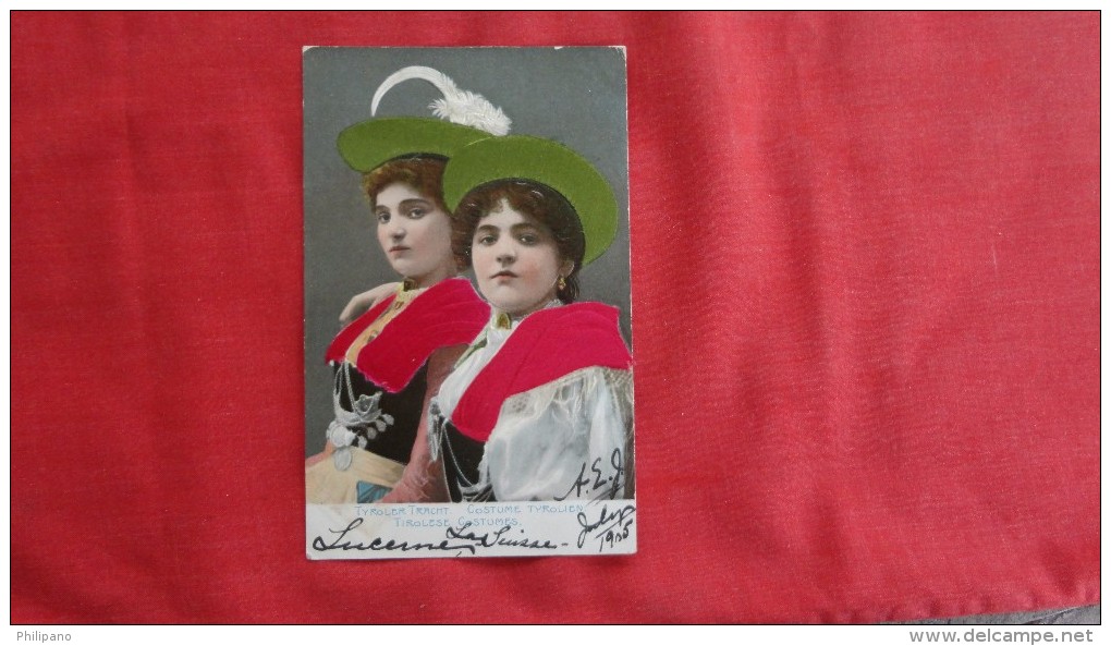 Embossed   Silk Added-- Tirolese Costumes -1858 - Europe