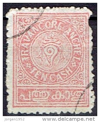 TRAVANCORE  # STAMPS FROM YEAR 1888  STANLEY GIBBON 27 - Travancore