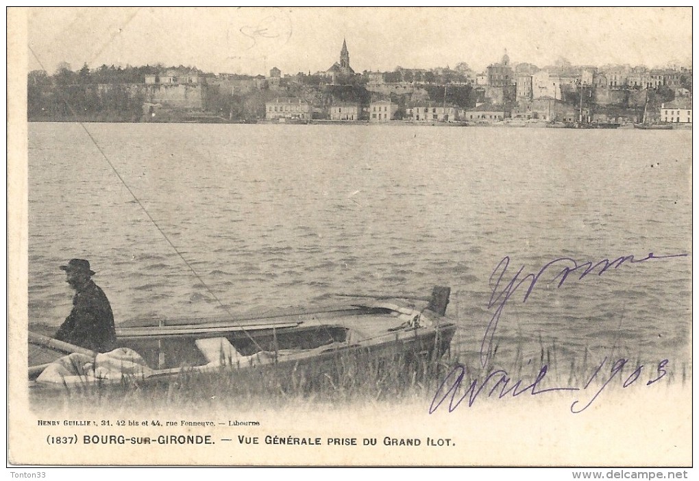 BOURG SUR GIRONDE - 33 -CPA DOS SIMPLE De 1903 D'une Vue Générale Prise Du Grand Ilot - GG -- - Autres & Non Classés