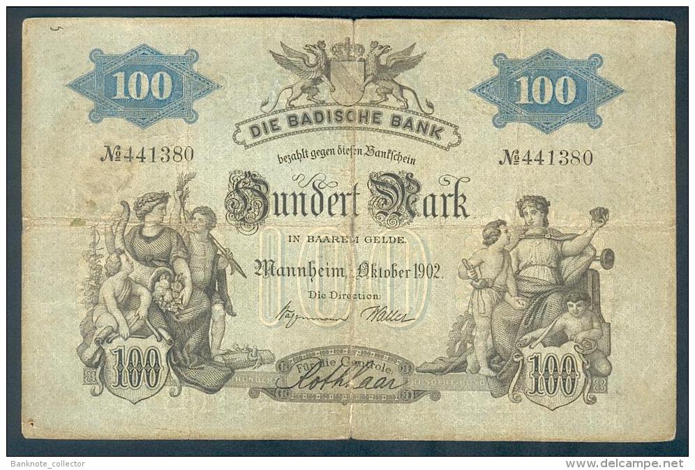 Deutschland, Germany, Badische Bank - 100 Mark,  ( Ro.: BAD 4 ) 1902 ! - Collezioni