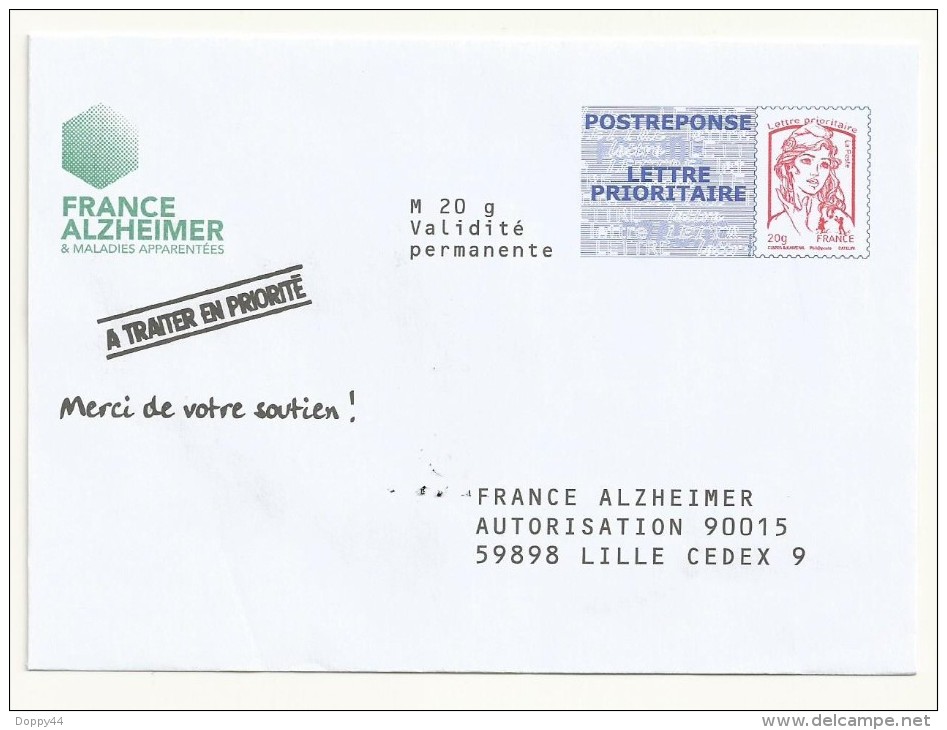 PAP POSTREPONSE FRANCE ALZEIMER  LOT  14P065 - PAP : Antwoord /Ciappa-Kavena