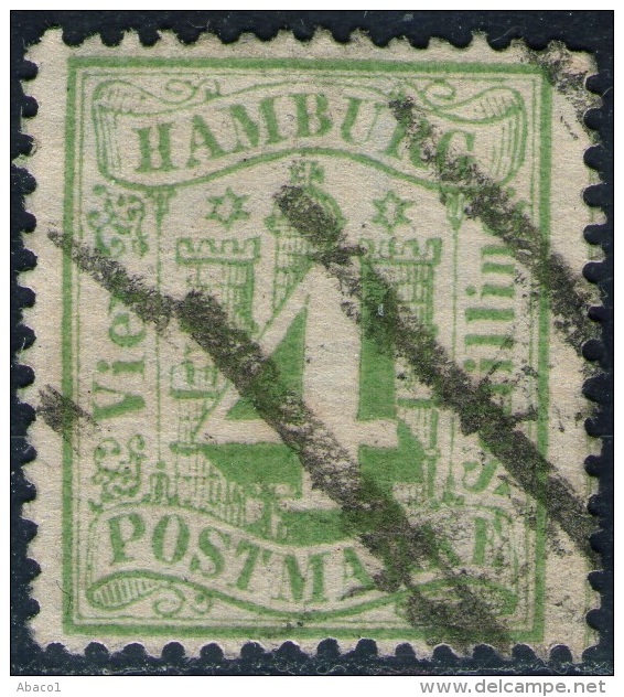 4 Shilling Gelbgrün - Hamburg Nr.16 A Mit Balkenstempel - Tiefst Geprüft BPP - Kabinett - Hambourg