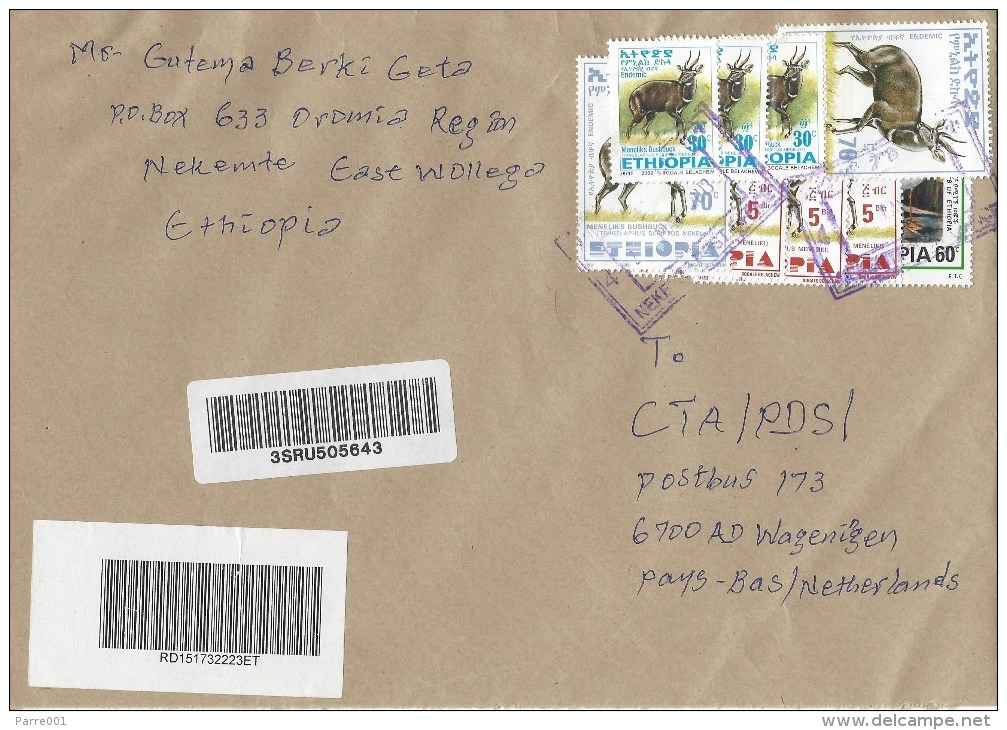 Ethiopia 2013 Nekemte Bushbuck Barcoded Registered Cover - Ethiopië