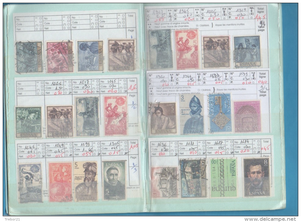 Carnet D'ESPAGNE  - 9  SCANS - Cote Yvert = 460 € - Collections (with Albums)