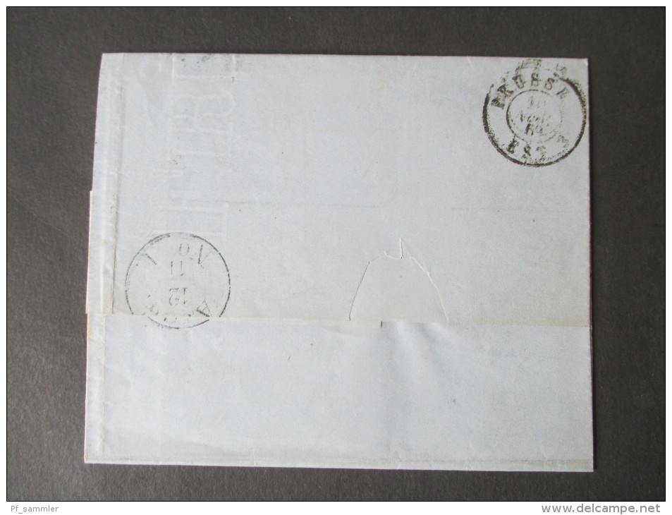 Belgien 1869 Nr. 15 EF. P.D. Anvers Nach Sassenberg. C. Schmid&Co. Geschäftsbrief. Rechnung. Papier Mit Wasserzeichen - 1865-1866 Profilo Sinistro