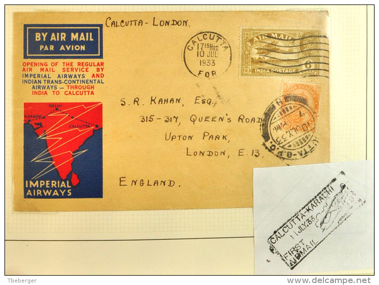 1933: First Flight Calcutta Karachi Regular Service Imperial Airways Indian Transcontinental, Further To London (b) - 1911-35 King George V