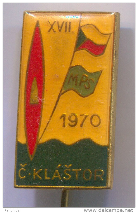 Rowing, Kayak, Canoe - MPS C. Klastor Czech Republic, Vintage Pin Badge - Canottaggio