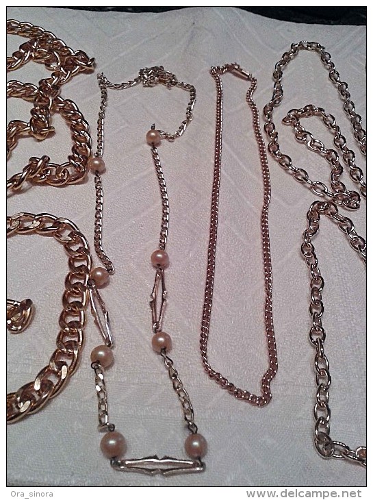 Da Eredità: Cinque Collane Catene Bigiotteria Varie Lunghezze-Long Necklaces-Collier Longuette - Collane/Catenine