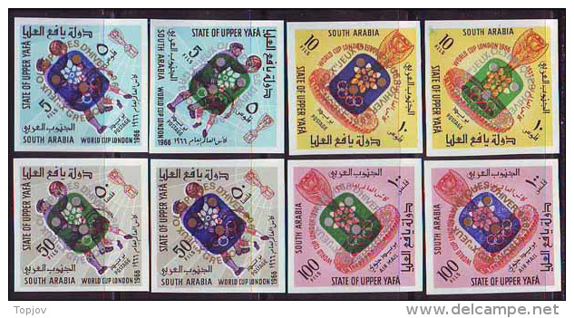 SOUTH ARABIA - UPPER YAFA - WINT. OLY. GRENOBLE - FOOTBALL Set Ovpt. - IMPERF - **MNH - 1967 - Winter 1968: Grenoble