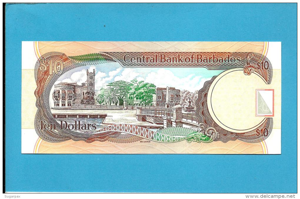 BARBADOS - 10 Dollars  - ND ( 2000 )  - P 62 - UNC -  Sign M. Williams  - 2 Scans - Barbados