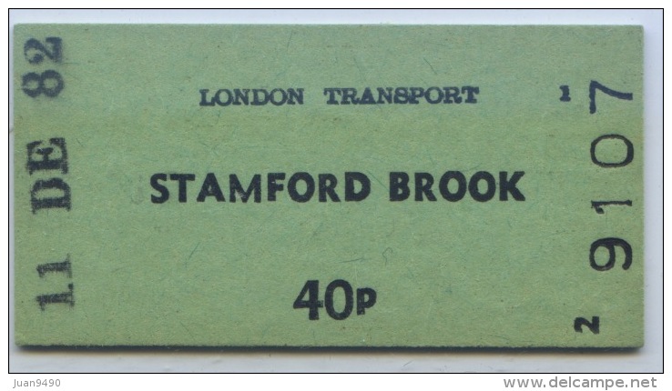 TICKET LONDON TRANSPORT // STAMFORD BROOK - Europa