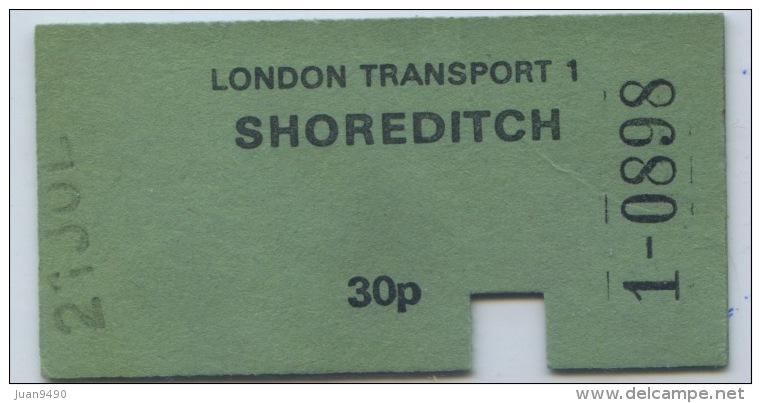 TICKET LONDON TRANSPORT // SHOREDITCH - Europa