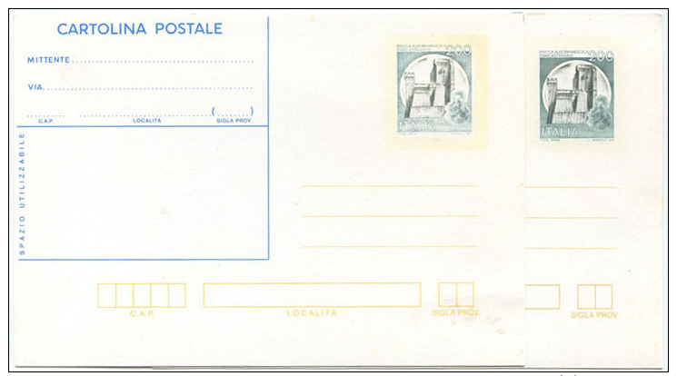 CARTOLINA POSTALE L. 200 VARIETÀ STAMPA POVERA O EVANESCENTE (VEDI CONFRONTO) NUOVA SPLENDIDA (6598) - Varietà E Curiosità