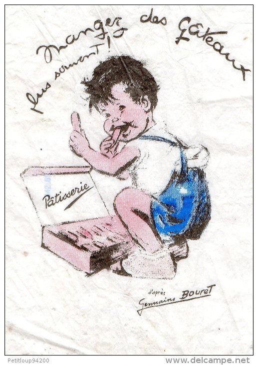 SAC PAPIER  ILLUSTRATION  GERMAINE BOURRET  Mangez Des Gateaux Plus Souvent - Non Classés