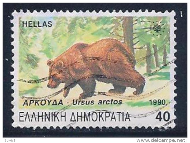 Greece, Scott # 1674 Used Endangered Species, Bear, 1990 - Used Stamps