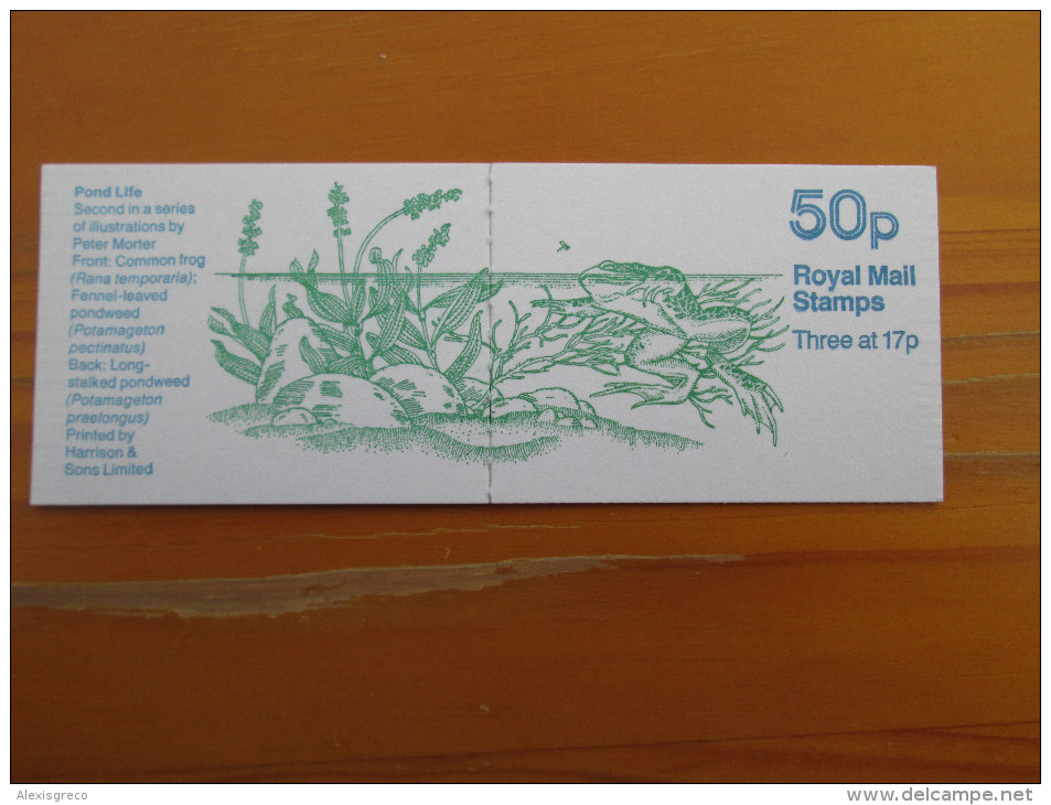 GB BOOKLETS 1986 FOLDED 50p POND LIFE MINT - Booklets