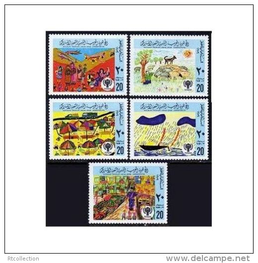 Libya 1979 International Year Of The Child IYC Paintings Art Organizations Stamps MNH Libya 810 SG 889-93 Michel 717-721 - Other & Unclassified