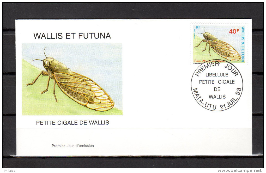 WALLIS ET FUTUNA 1998 : Enveloppe 1er Jour : " PETITE CIGALE / MATA - UTU Le 21-07-1998 " N° YT 521. Parf état. FDC - Autres & Non Classés