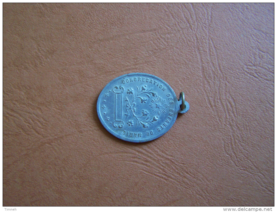 MEDAILLE POUR PENDENTIF EN ALUMINIUM CONGREGATION DES ENFANTS DE MARIE - Other & Unclassified