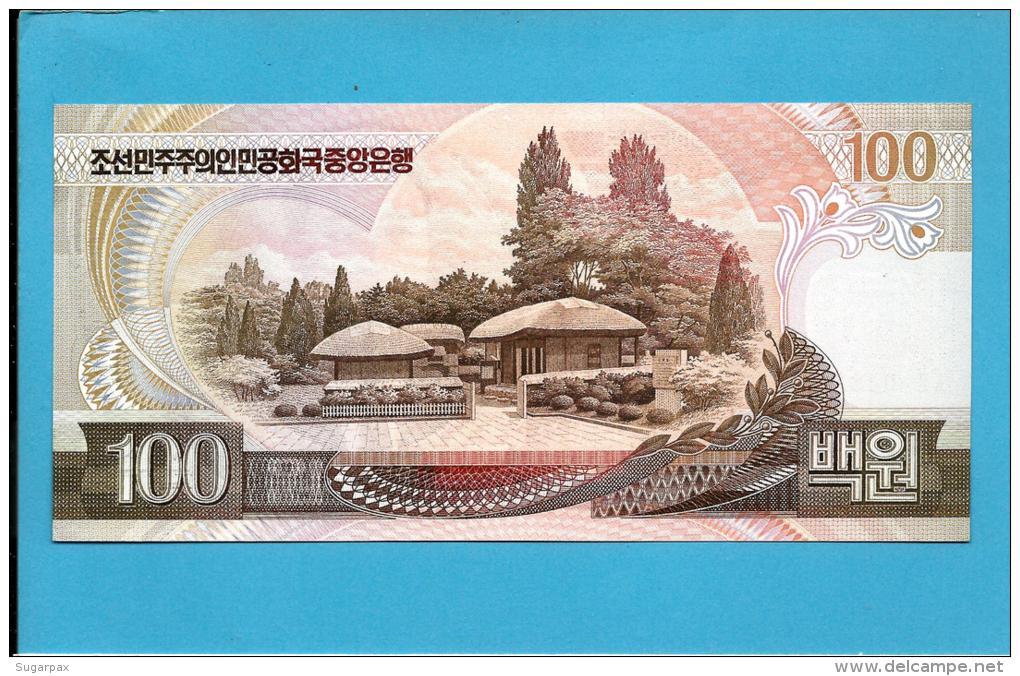 KOREA, NORTH - 100 WON - 1992 - P 43 - UNC. - Kim II Sung - 2 Scans - Corea Del Norte