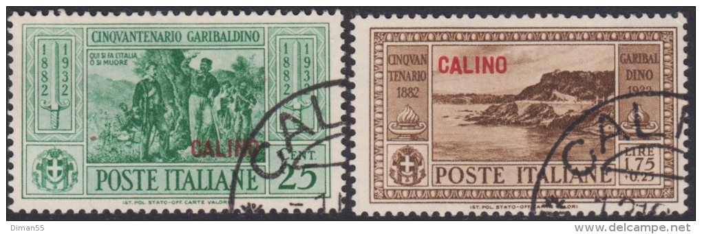 EGEO - CALIMNO - GARIBALDI - N.19+24  Cat. 100 Euro - USATI - LUXUS GESTEMPELT - Egée (Calino)