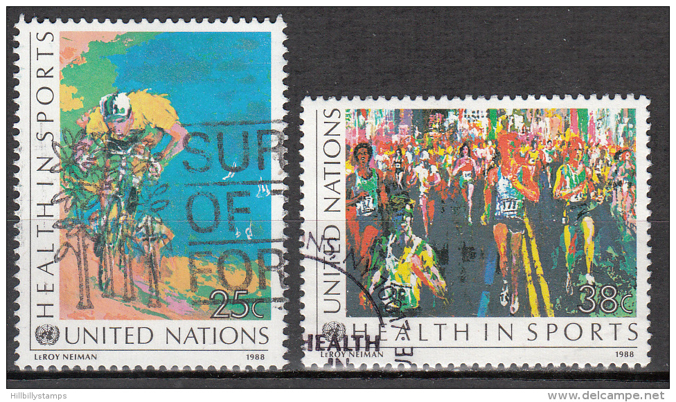 United Nations     Scott No    526-27    Used     Year  1988 - Oblitérés