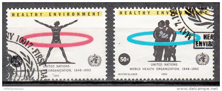 United Nations     Scott No   624-25     Used     Year  1993 - Gebraucht