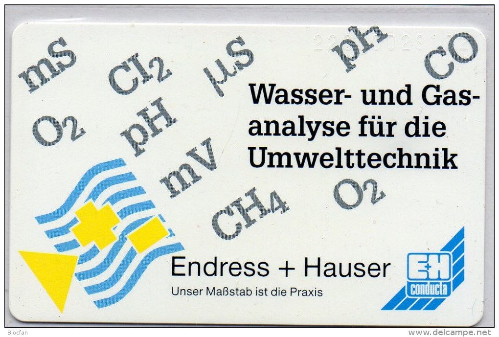 TK K 646/1992 Werbung Umwelt ** 30€ Wasser Und Gas-Analyse+Meßtechnik 01/92 Endress+Hauser Tele-card Of Germany - Oil