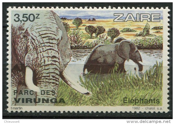 (cl 10 - P34) Zaïre ** Ref Michel N° 781 (ref. Michel Au Dos) - Elephants - Prix 1,50 € + Port - Autres & Non Classés