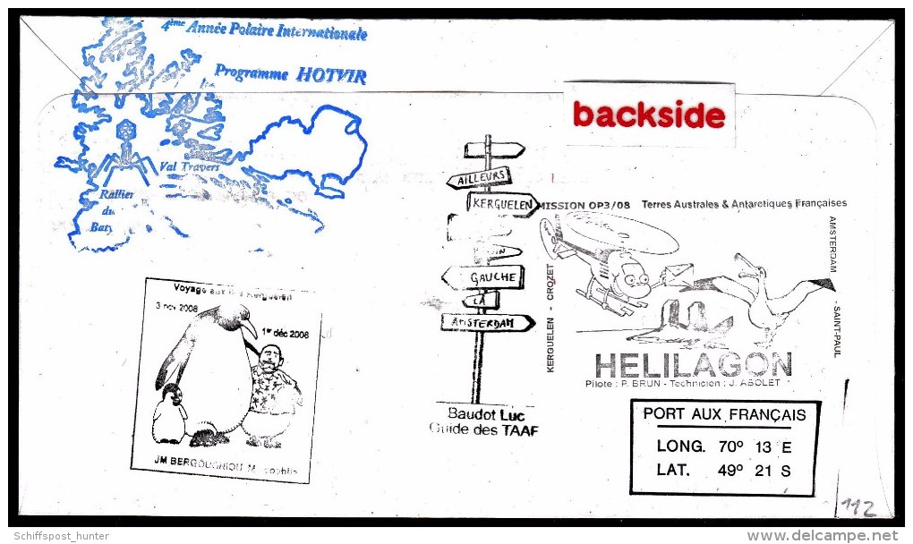 ANTARCTIC,TAAF, KERGUELEN, 14.11.2008, Navire" M.DUFRESNE",OP 2008-3,  8 Cachets , Look Scan II 11.6-04 - Polareshiffe & Eisbrecher