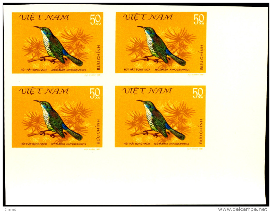 HUMMING BIRDS-SUN BIRDS-IMPERF BLOCKS-SET-VIETNAM-SCARCE-MNH-A5-669