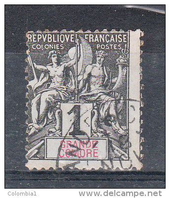 GRANDE COMORE YT 1 Oblitéré PIQUAGE A CHEVAL - Used Stamps