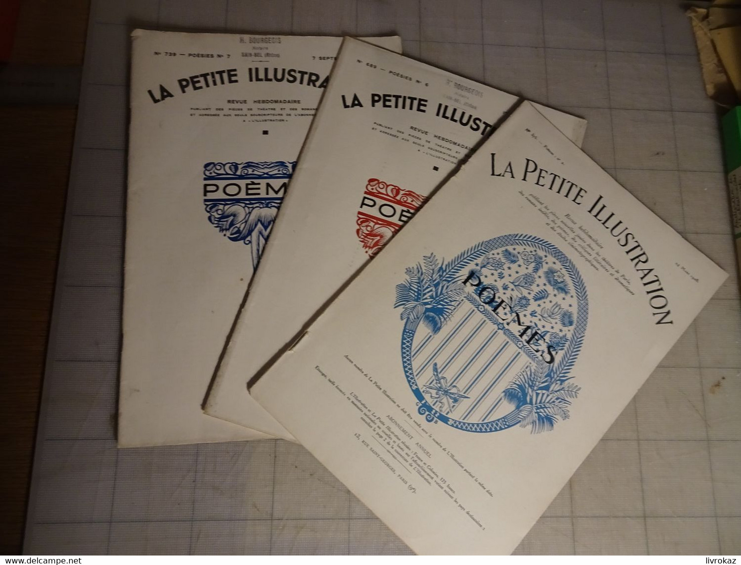 Lot 3 N° La Petite Illustration POÈMES 1928, 1934, 1935, Delarue-Mardrus, Noailles, Carco, Mauriac, Duhamel, Maeterlinck - Autres & Non Classés