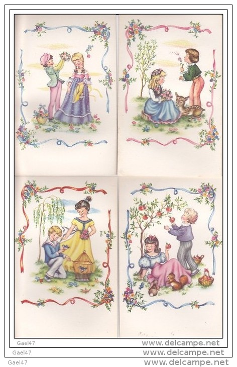 4 Cpa Réf-JP-O-48      (  Illustrations ENFANCE ) - Collections, Lots & Séries