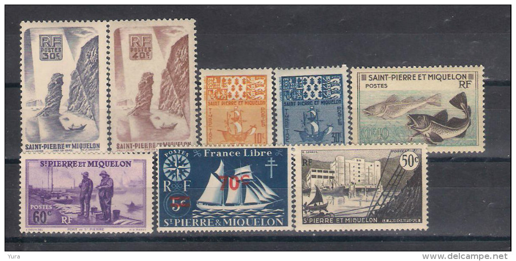 S.P. & Miquelon  8 Different MNH (Nr 198*, 349*)  (a6p7) - Otros & Sin Clasificación