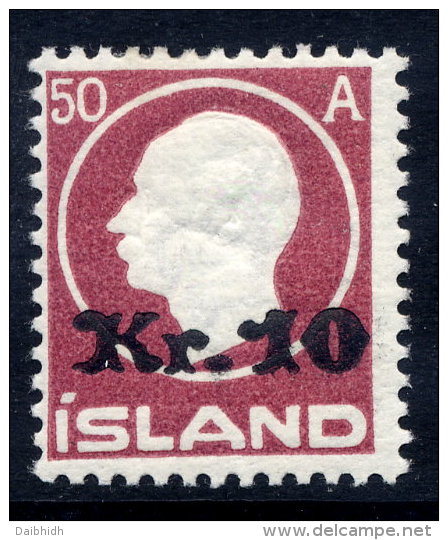 ICELAND 1925 Kr.10 On 50 A Surcharge LHM / *. Michel 120 - Unused Stamps