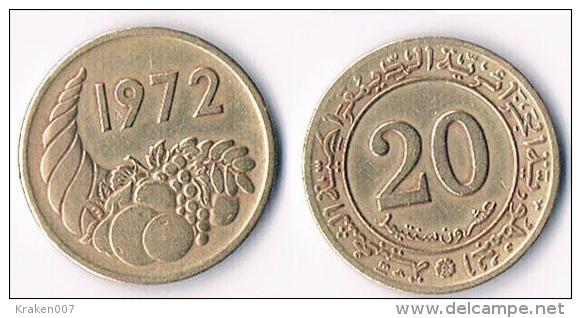 Algeria  20 Centimes 1972 - Algérie