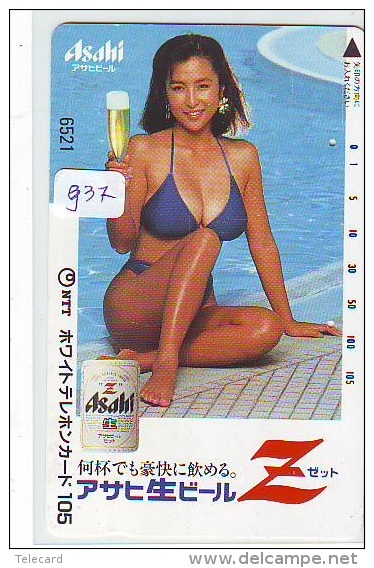 Télécarte JAPON * BIERE  (937) * BEER * FEMME * TELEFONKARTE * JAPAN PHONECARD * BIERE * CERVEZA * - Reclame