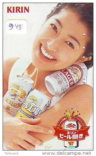 Télécarte JAPON * BIERE  (948) * BEER * FEMME * GIRL * TELEFONKARTE * JAPAN PHONECARD * BIERE * CERVEZA * - Reclame