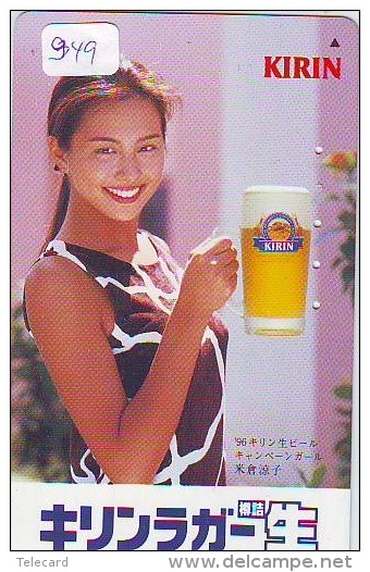 Télécarte JAPON * BIERE  (949) * BEER * FEMME * GIRL * TELEFONKARTE * JAPAN PHONECARD * BIERE * CERVEZA * - Reclame