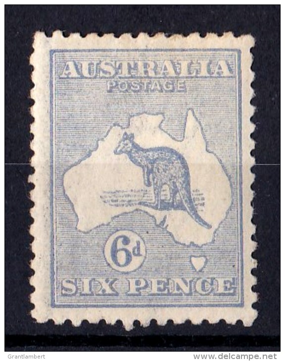 Australia 1921 Kangaroo 6d Pale Ultramarine 3rd Wmk Die IIB MH - Neufs