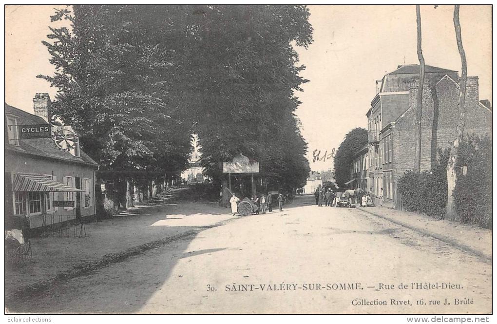 St Valéry Sur Somme     80      Rue De L'Hôtel Dieu Et Hôtel Du Commerce - Saint Valery Sur Somme