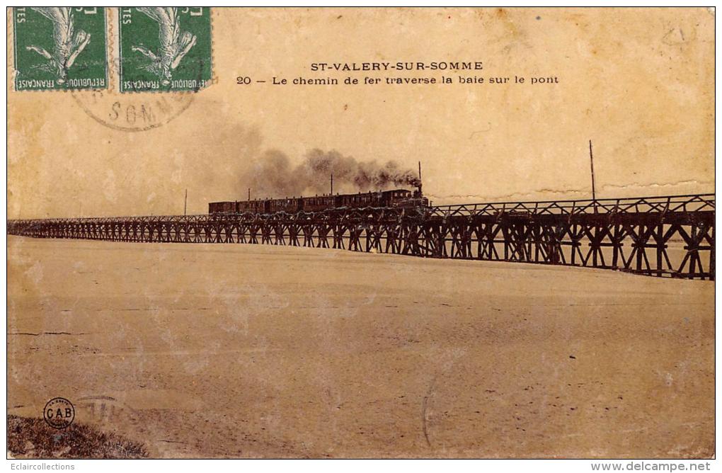 St Valéry Sur Somme     80    Pont En Bois. Chemin De Fer.Train - Saint Valery Sur Somme