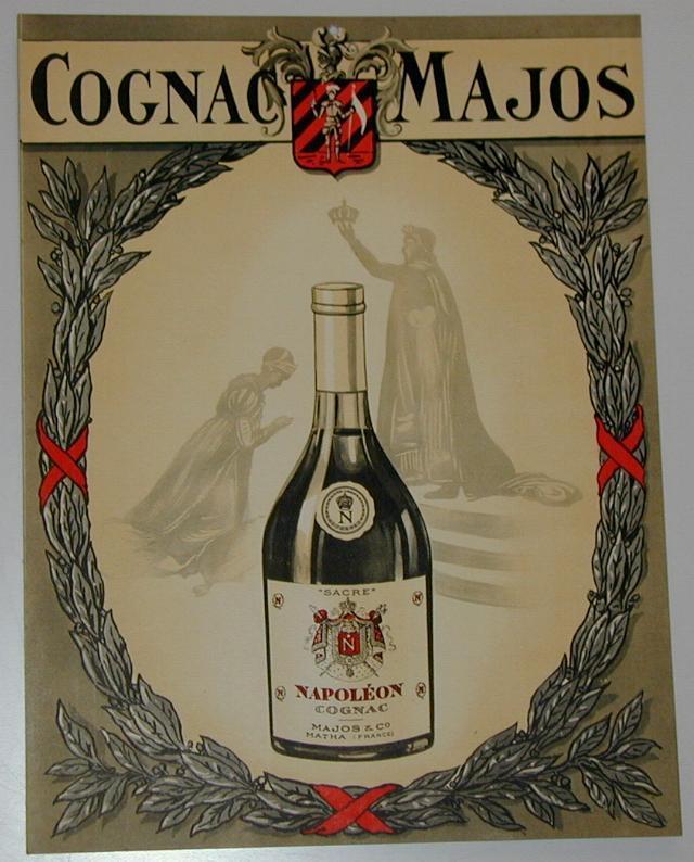 Publicité  Cartonnée "COGNAC  MAJOS" - Plaques En Carton