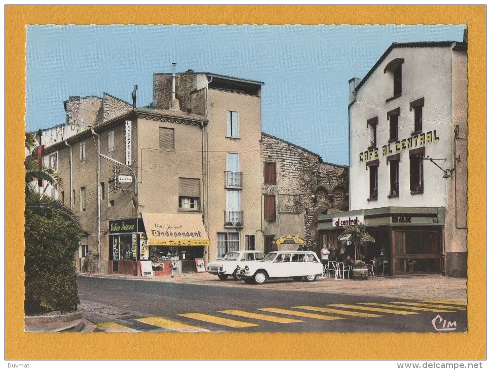 66 Pyrenées Orientales Millas Le Centre Place Lafayette Avec Café Bar Al Central Et Tabacs Journaux - Millas