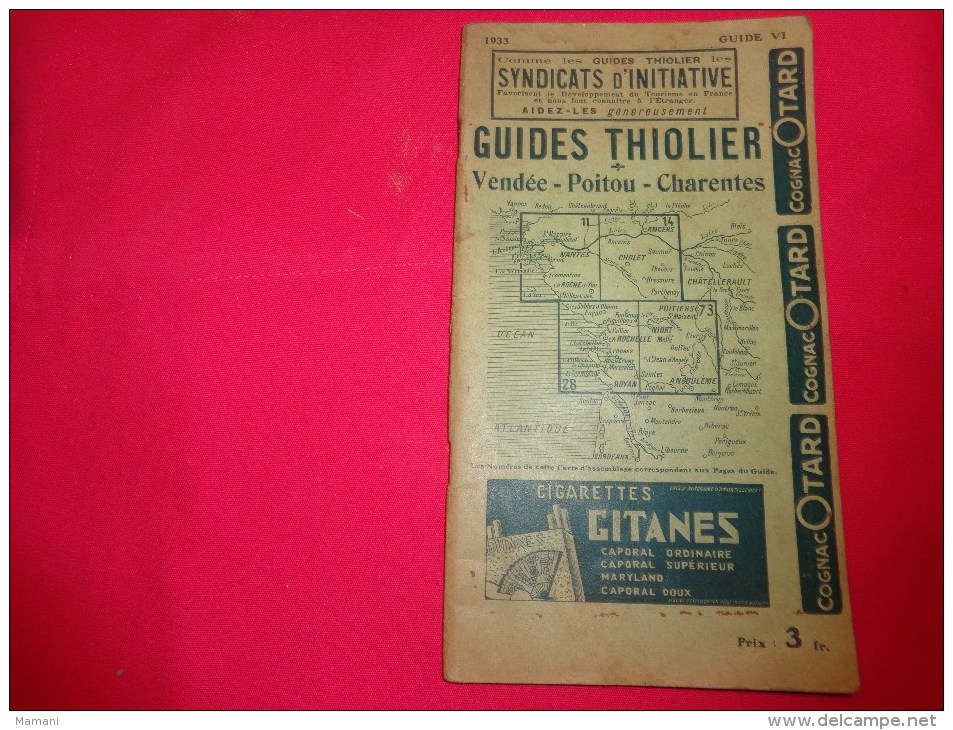 lot de 9 guides thiolier 1935-1934-1933-differentes regions voir liste-.