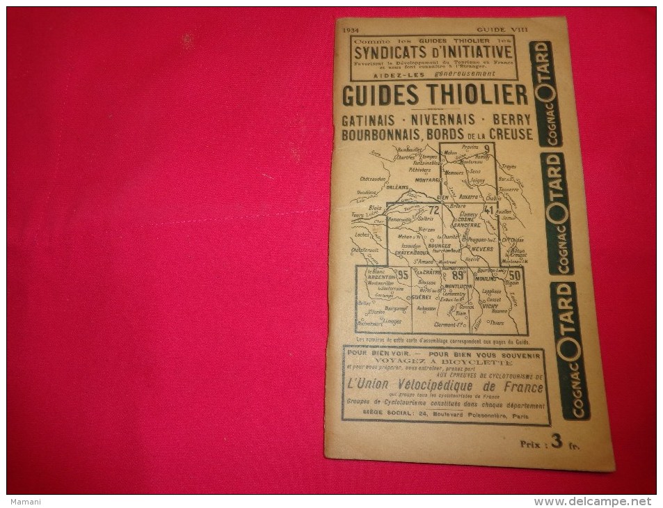 lot de 9 guides thiolier 1935-1934-1933-differentes regions voir liste-.